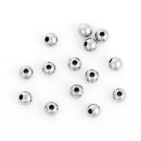 30 Perles 4mm en acier inoxydable hypoallergénique