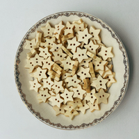 Star button - 10 Wooden craft buttons 13mm