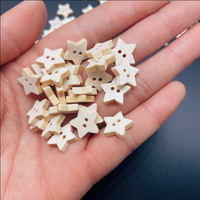 Star button - 10 Wooden craft buttons 13mm