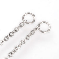 10 Stainless steel chain ear thread with closed ring - Hypoallergenic