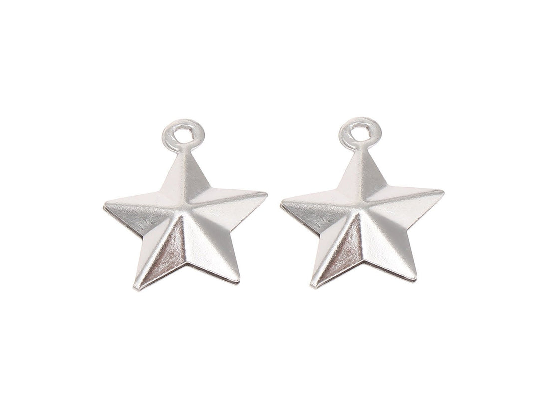 5 Star pendant stainless steel 15mm 3D charms