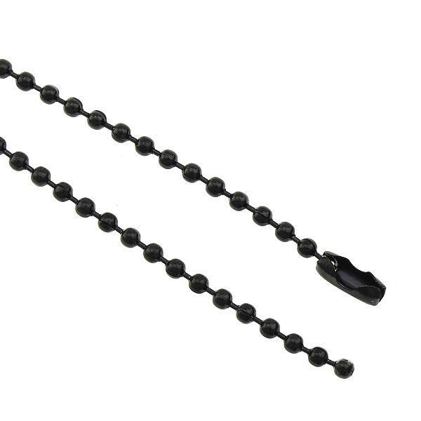 Chaine noire en acier inoxydable 2.5mm - 60cm