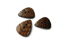 Triangle Leaf coconut brown eco friendly Button set of 3