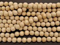Whitewood 4, 6 or 8mm wood round beads 16 inch strand