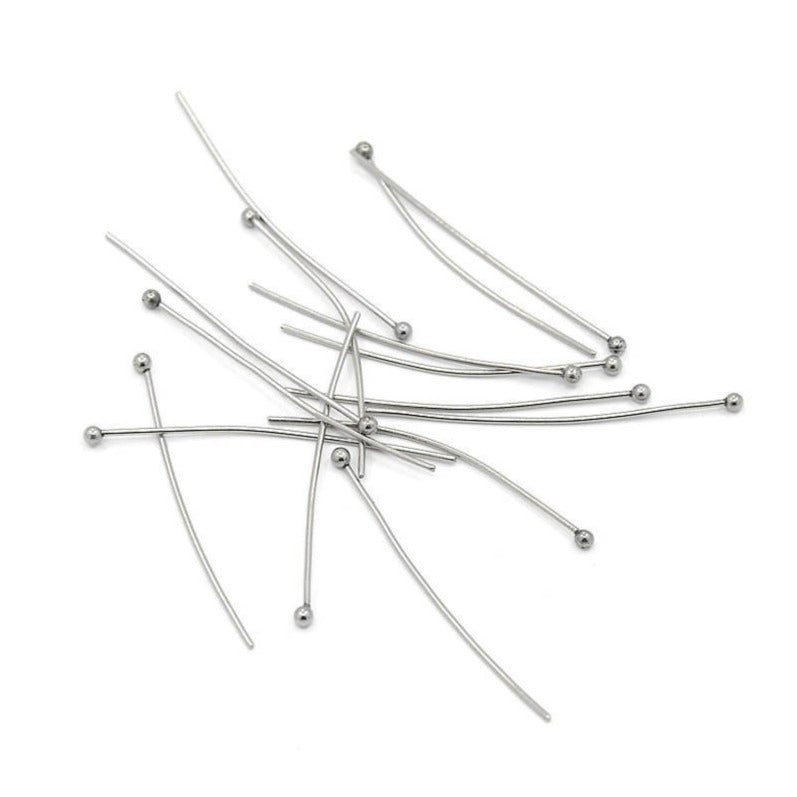 50 Stainless Steel Ball Head pins - 21 gauge
