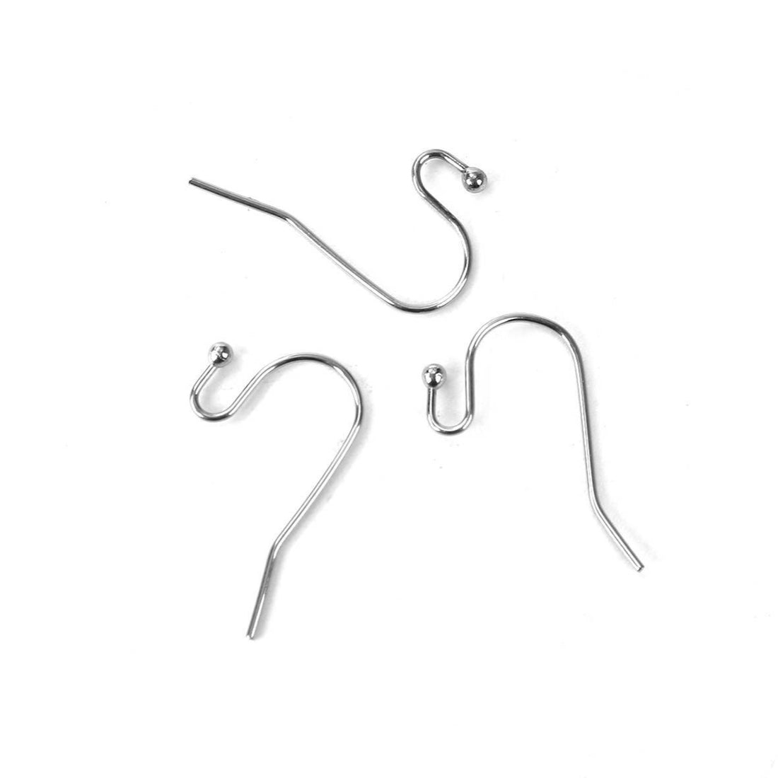 Stainless steel ear wire hooks 50 pcs (25 pairs) Hypoallergenic 22mm