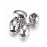 10 Stainless Steel Oval Beads 5, 6 or 8mm