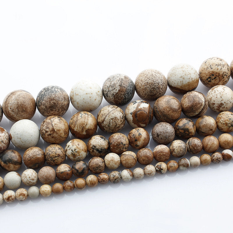 Pierres Naturelles Picture Jasper Rondes 4, 6 ou 8mm