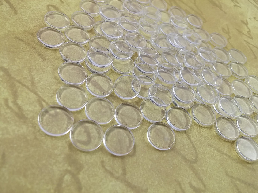 10 Flat Clear Glass Cabochons 10, 12, 14, 16. 20, 25 or 30mm