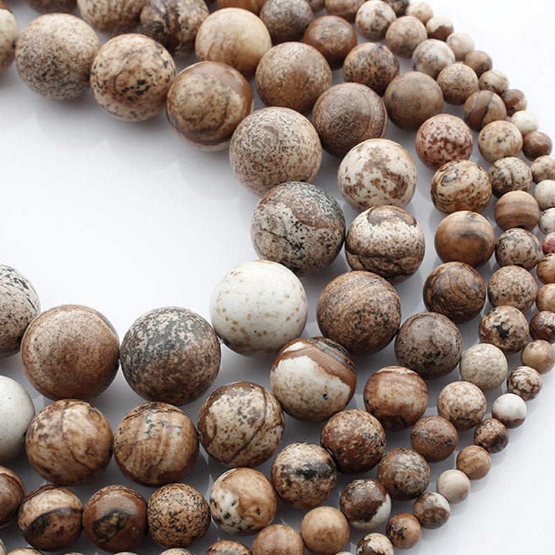 Pierres Naturelles Picture Jasper Rondes 4, 6 ou 8mm