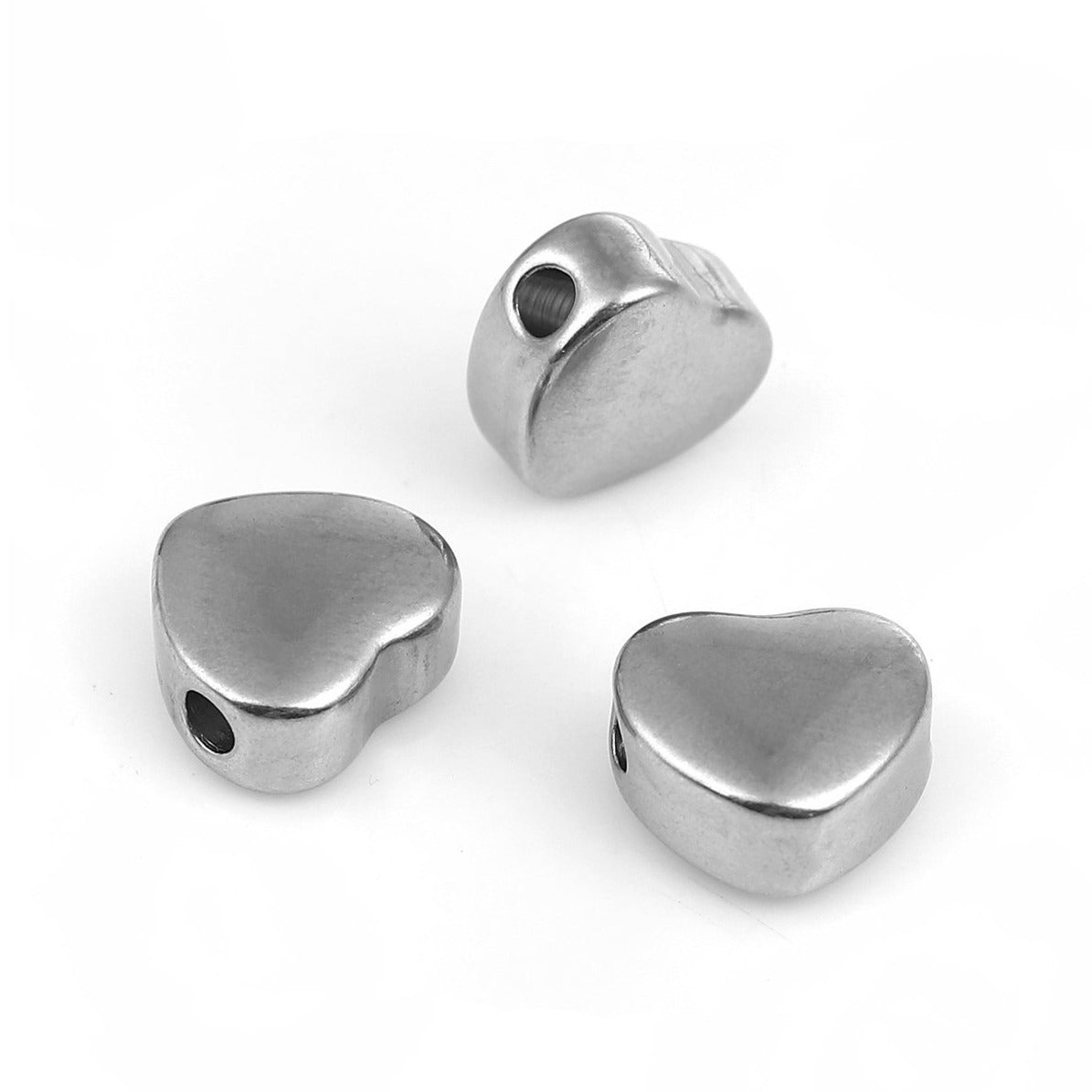 1 Stainless Steel Heart Bead