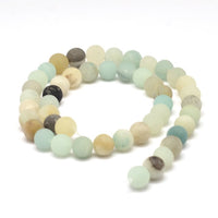 Frosted Natural Amazonite Round Beads - 4, 6, 8 or 10mm