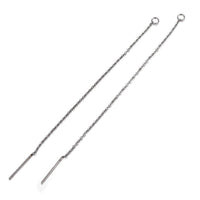 10 Stainless steel chain ear thread with closed ring - Hypoallergenic