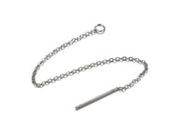 10 Stainless steel chain ear thread with closed ring - Hypoallergenic