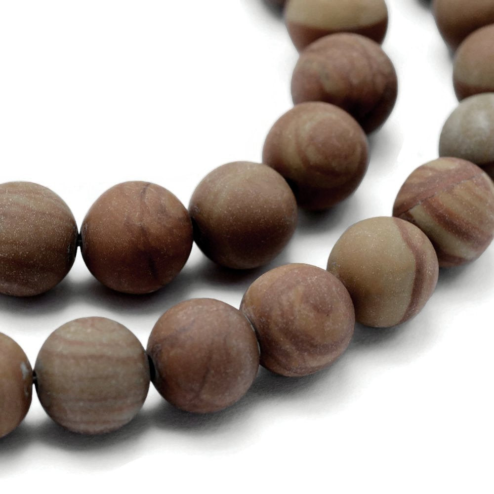 Pierres Naturelles Givrées Wood Lace Stone Rondes 6 ,8 or 10mm