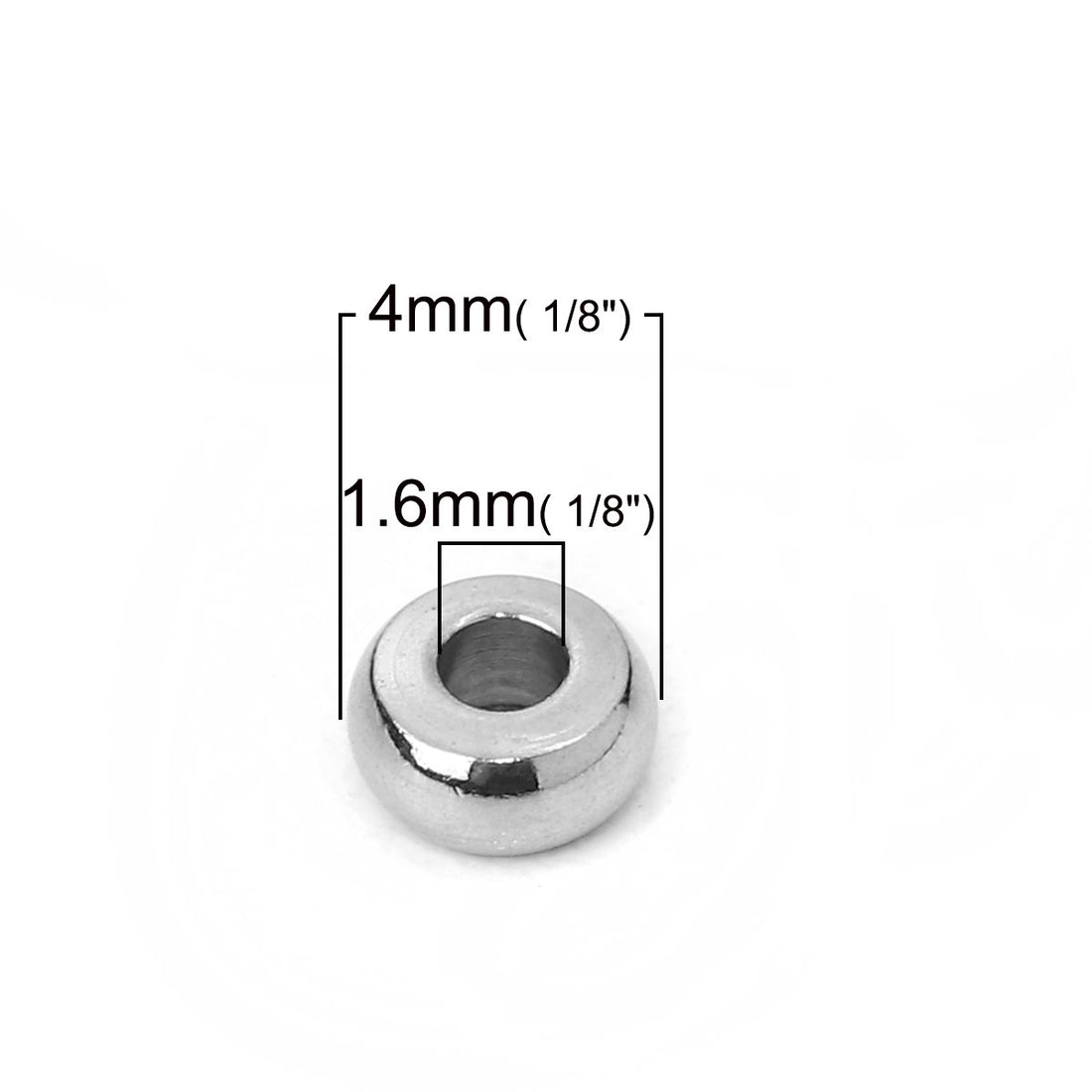 10 Stainless Steel Spacer Beads 4, 5, 6, 7, 8 or 10mm