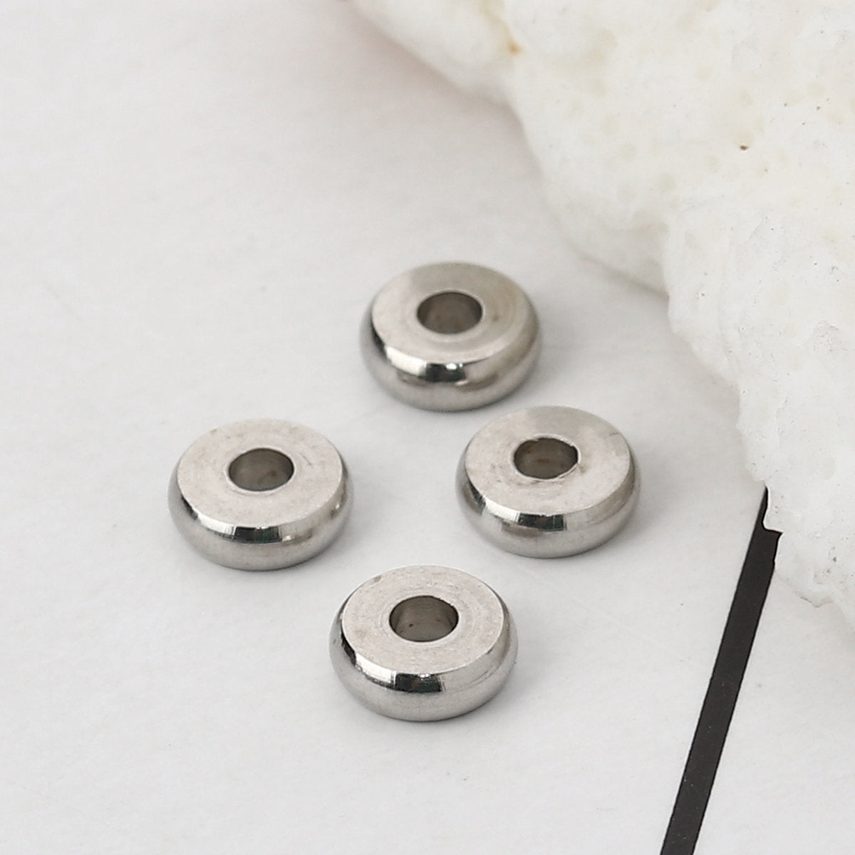 10 Stainless Steel Spacer Beads 4, 5, 6, 7, 8 or 10mm