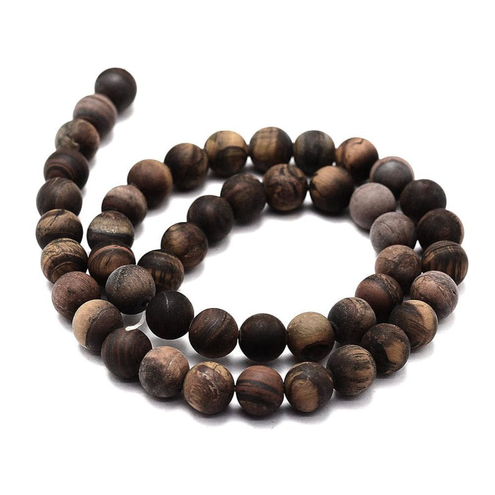 Frosted Natural Round Beads Strands 6 or 8mm - Tiger Eye