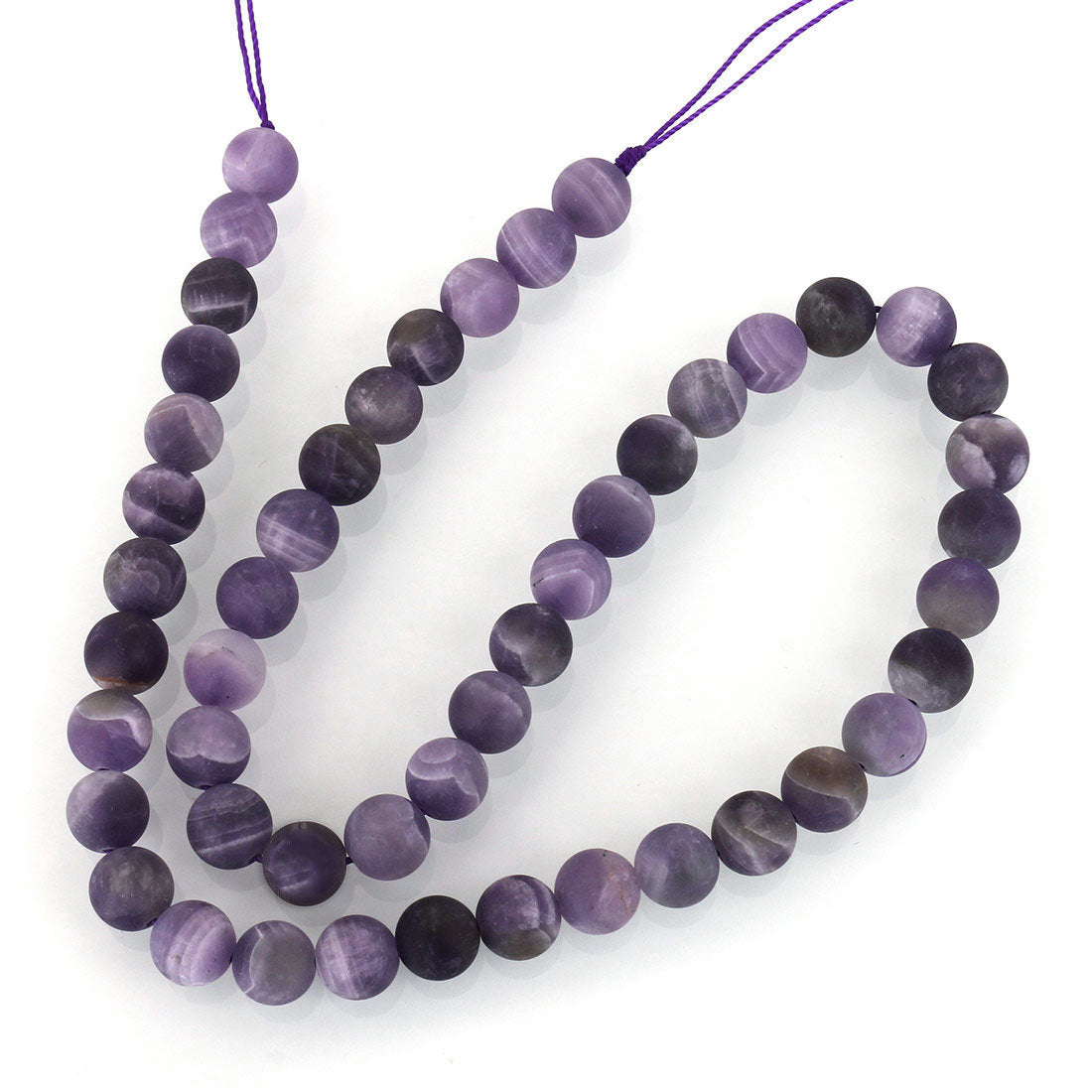 Natural Amethyst Frosted Stone Beads Round 6 or 8mm