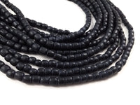 Perles tubes en bois de 4x5mm - charcoal