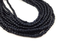 Perles tubes en bois de 4x5mm - charcoal