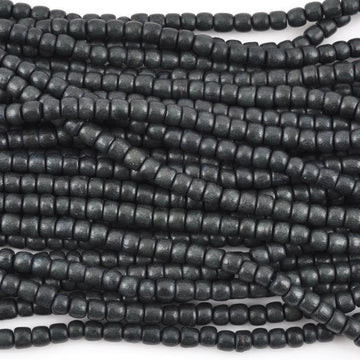 Tube Wooden Beads 4x5mm - Charcoal