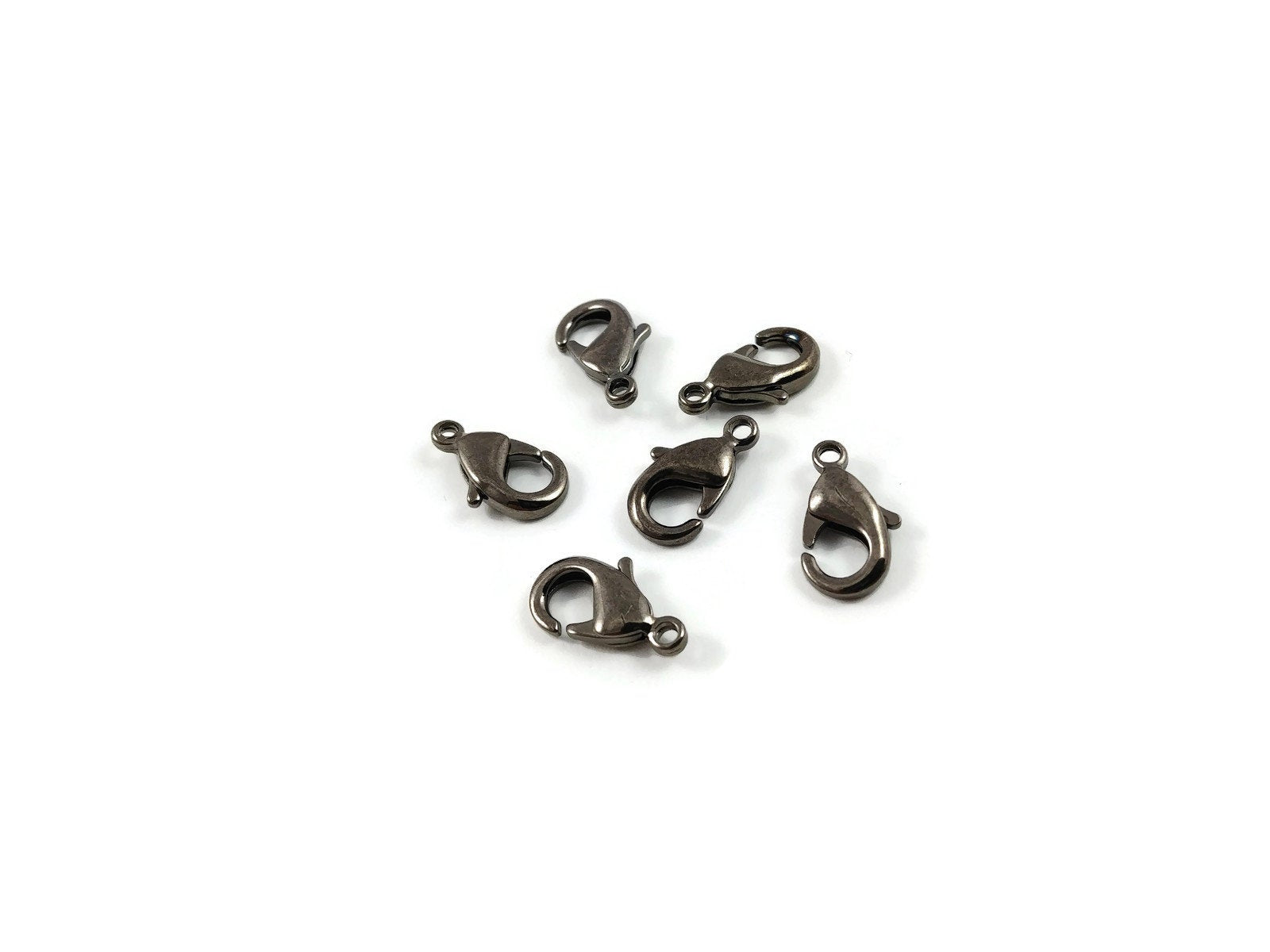 Brass lobster clasp hypoallergenic 12mm x 7mm - Nickel free, lead free and cadmium free - 5 colors available