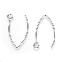 10 Stainless Steel Marquis earring hooks 26x15mm