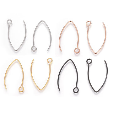 10 Stainless Steel Marquis earring hooks 26x15mm