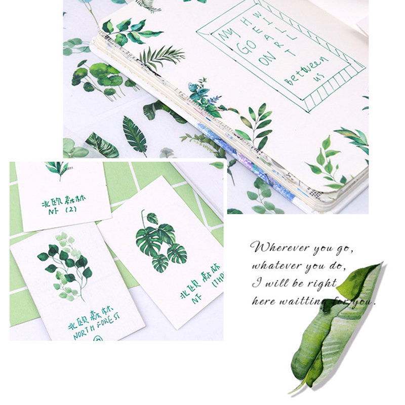 Green foliage sticker set - 6 sheets