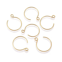 10pcs gold stainless steel round earring hooks 24x19mm