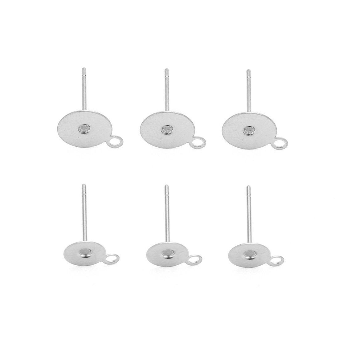 10 Stainless steel earring post with loop - 5mm, 6mm, 8mm, 10mm