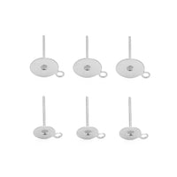 10 Stainless steel earring post with loop - 5mm, 6mm, 8mm, 10mm
