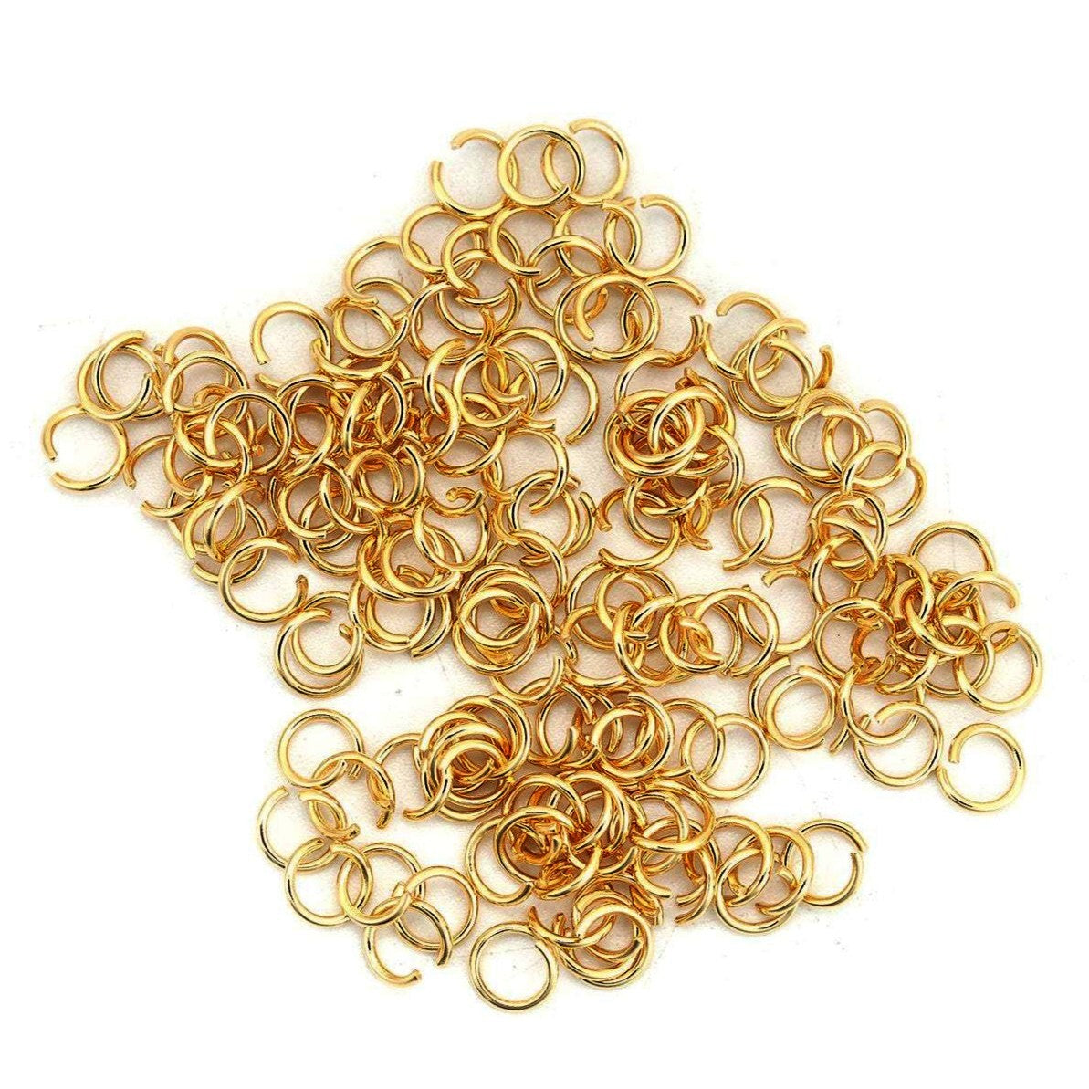 Gold stainless steel open jump rings 3, 4, 5 or 6mm - Hypoallergenic