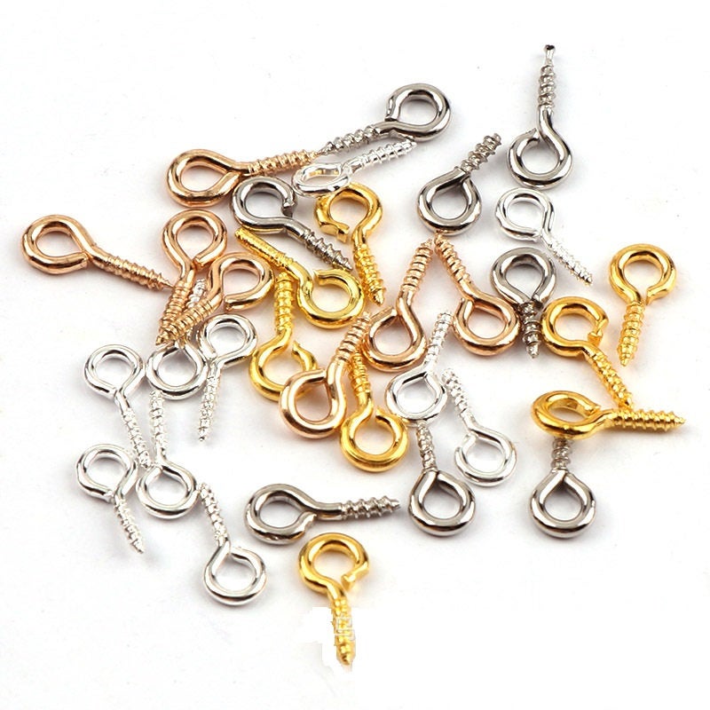 10 Screw Eyes Bails - Top Drilled - 4 colors available
