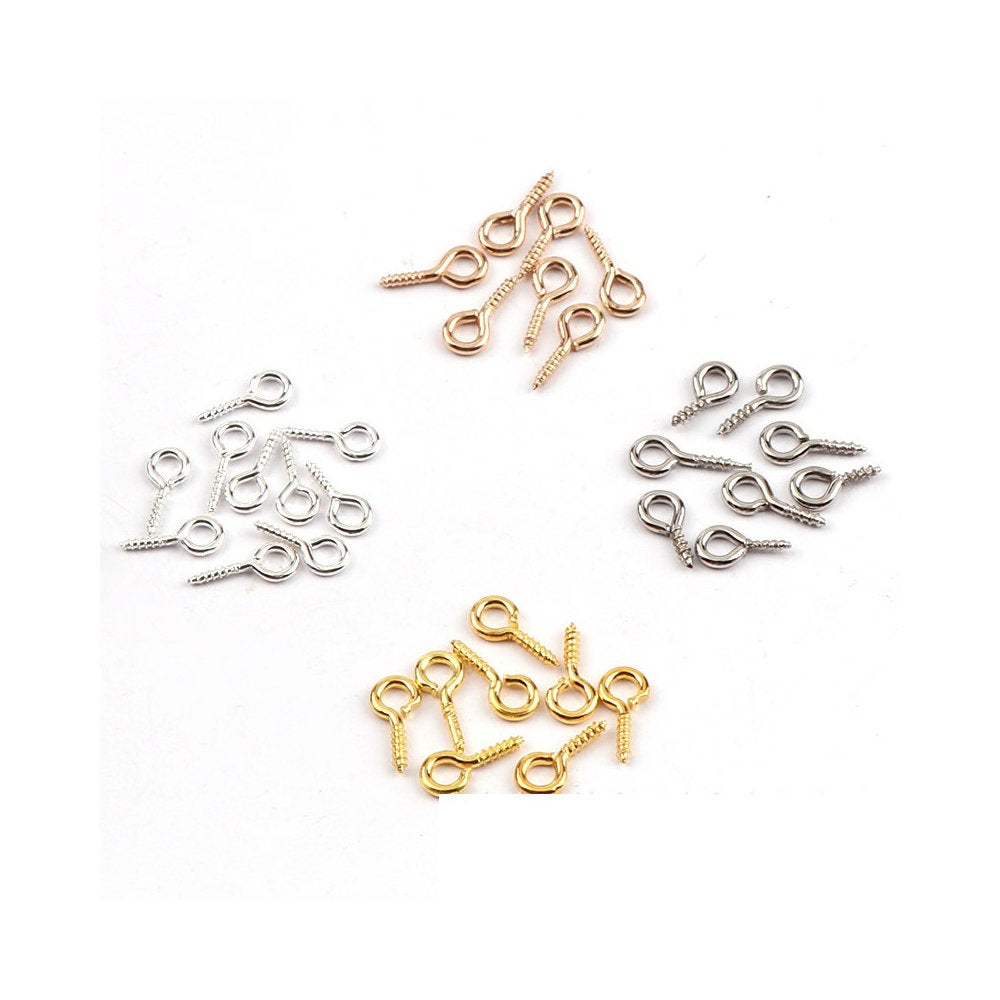 10 Screw Eyes Bails - Top Drilled - 4 colors available