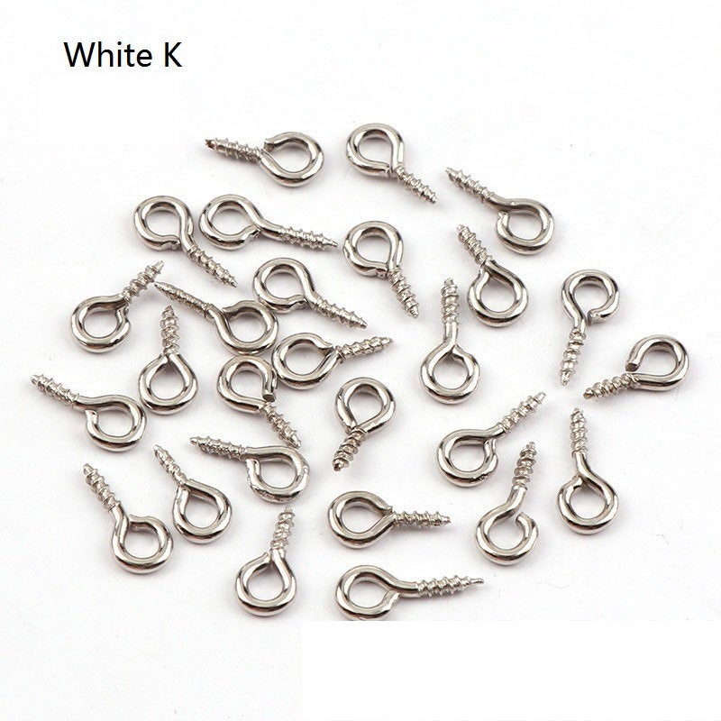 Screw Eyes Bails - 10pcs Bails Top Drilled - Nickel free, lead free and cadmium free - 4 colors available