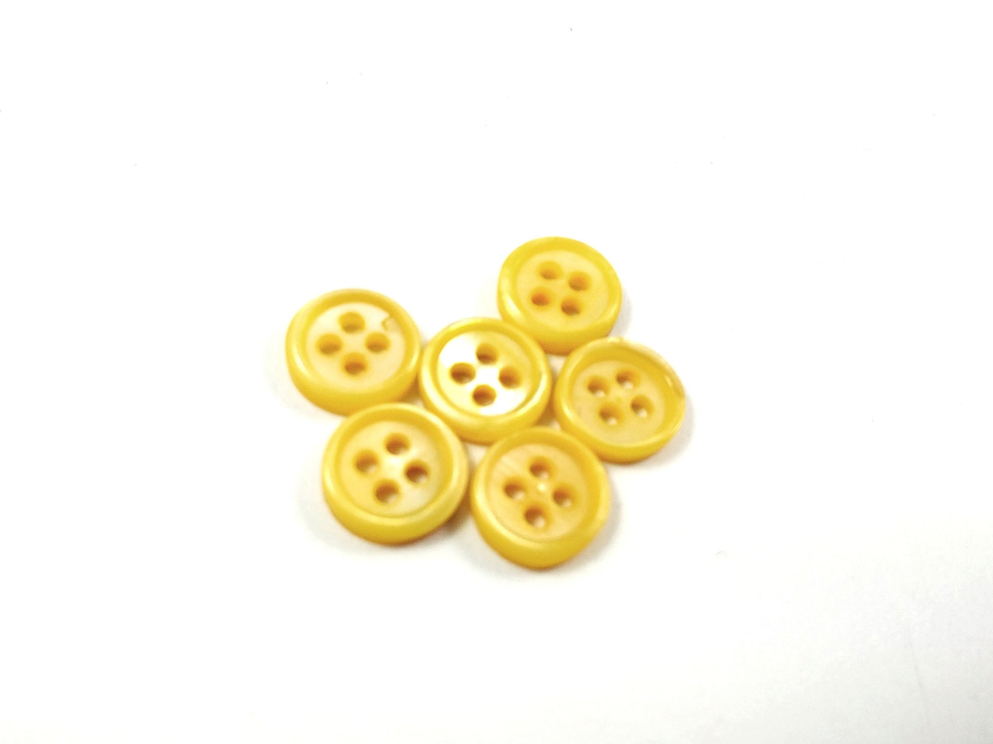 Bouton en nacre véritable 10mm - ensemble de 6 boutons - Bleu, vert, rose, jaune, orange ou blanc