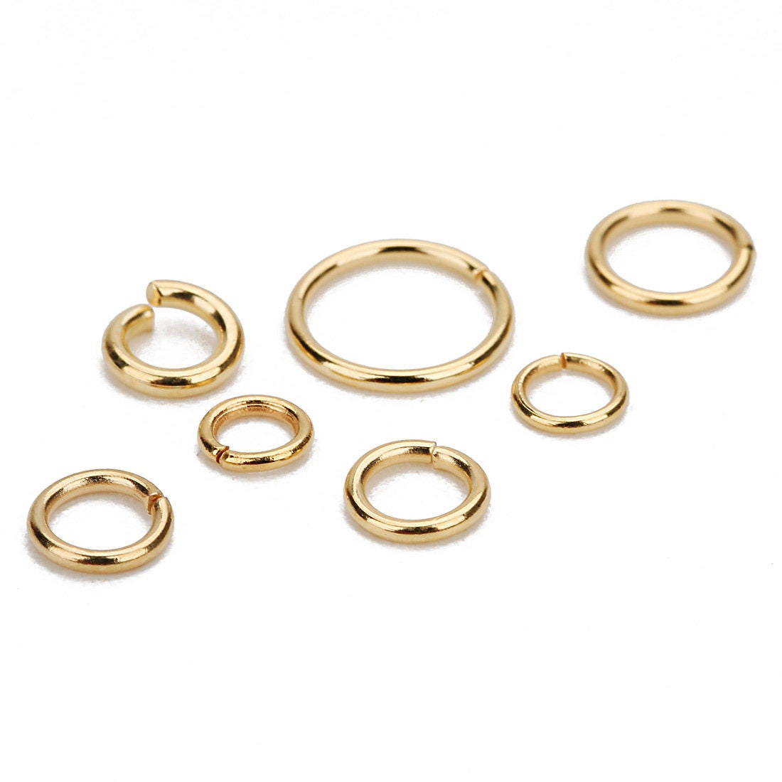 18K gold plated jump ring - 4mm, 5mm, 6mm or 8mm - 50pcs stainless steel jumprings - Jewelry making findings