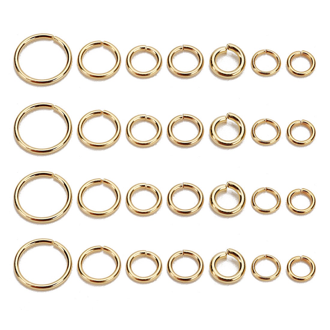 18K gold plated jump ring - 4mm, 5mm, 6mm or 8mm - 50pcs stainless steel jumprings - Jewelry making findings