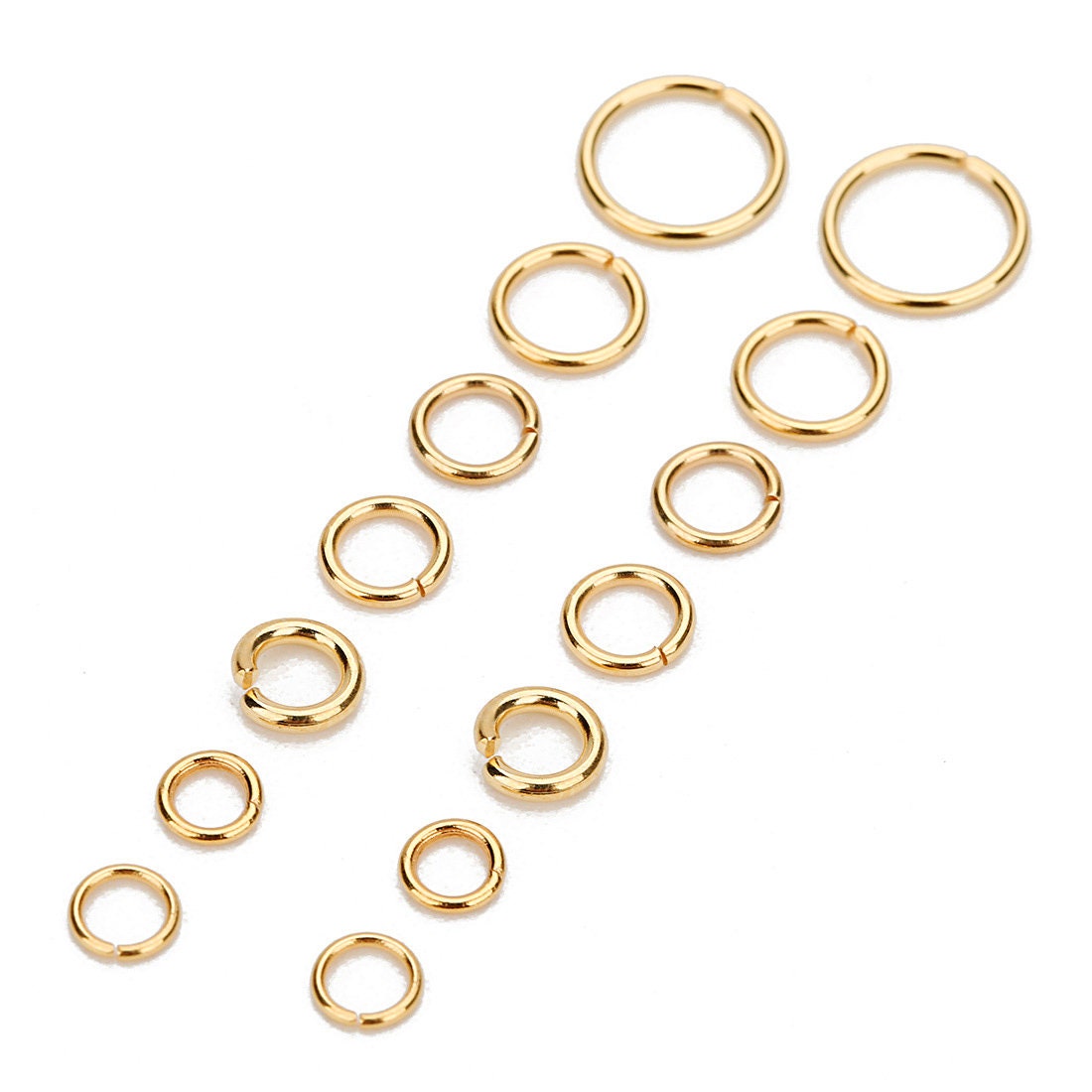 18K gold plated jump ring - 4mm, 5mm, 6mm or 8mm - 50pcs stainless steel jumprings - Jewelry making findings