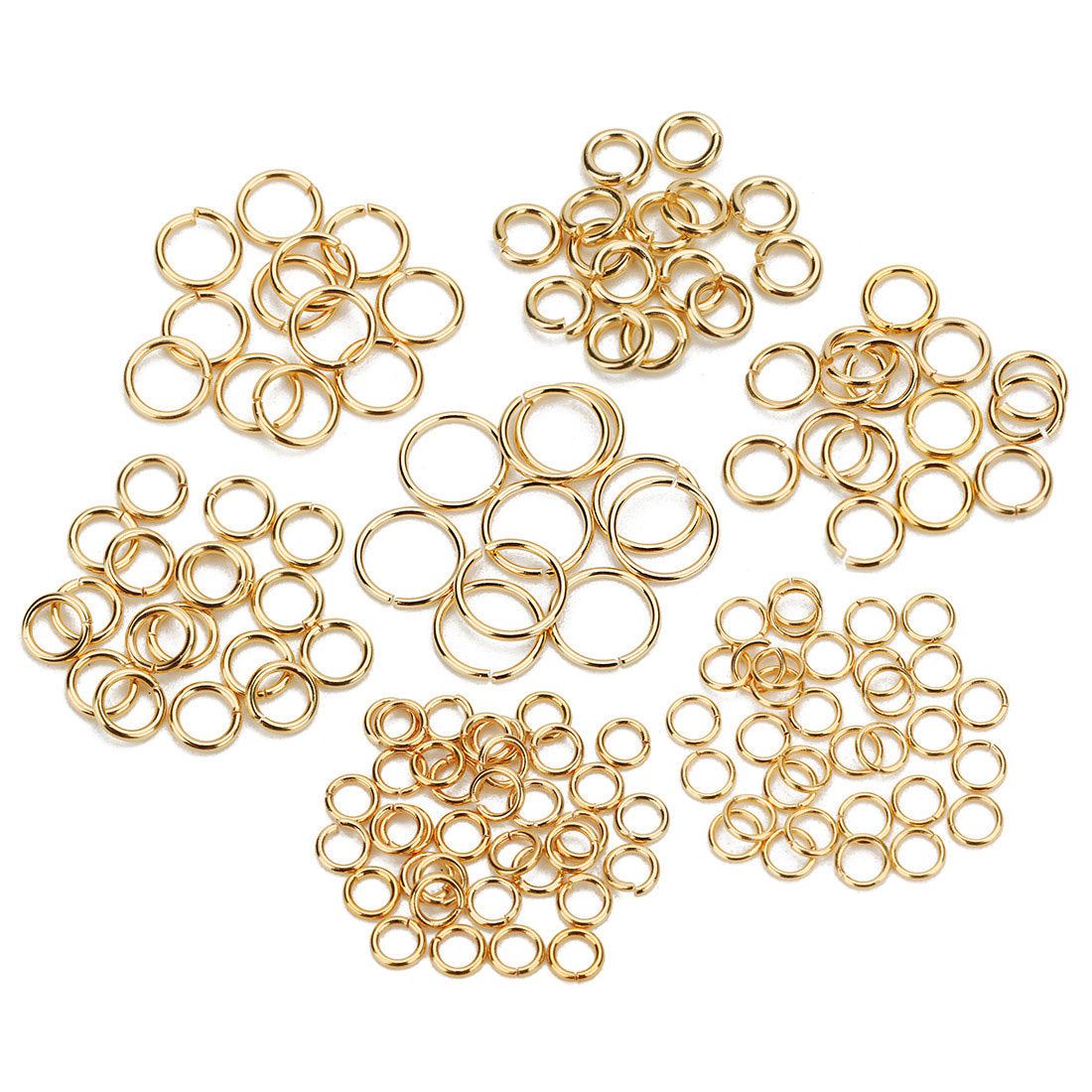 ALL in ONE 1000pcs Open Jump Rings Jewelry Making (Gold 8mm)