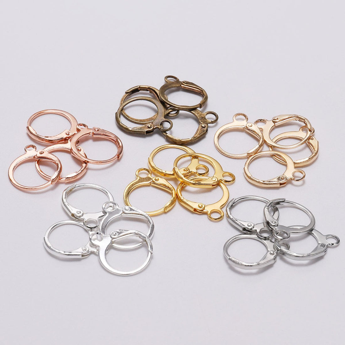 10 Round lever back hoop earring hooks