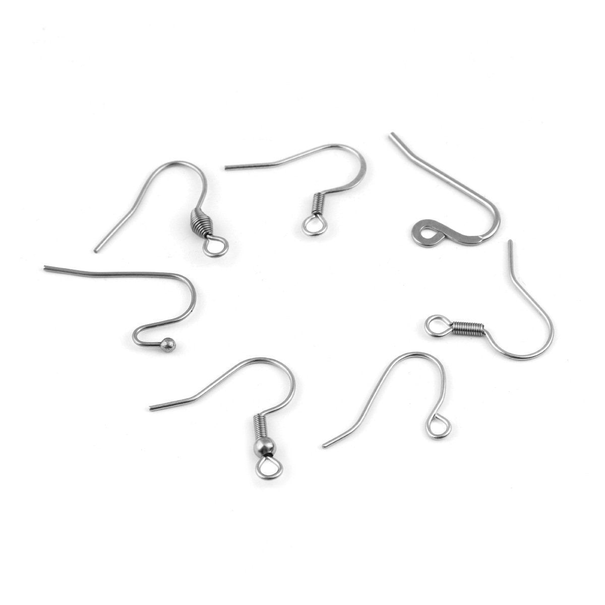 Stainless steel earring hooks 50 pcs (25 pairs) - Nickel free, lead fr