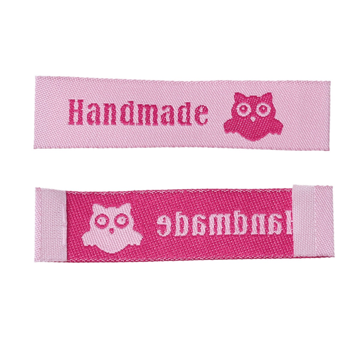 10 Pink woven printed sewing labels - different styles for choice