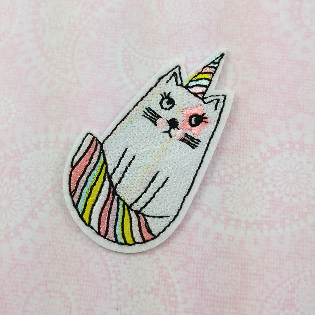 Cat unicorn iron on patches, embroidered patch, sew on patch