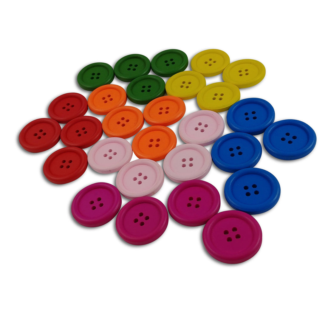 30mm wooden colorful buttons - Set of 4 wood button - Choose your color