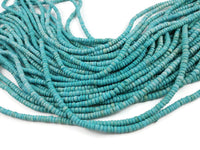 Turquoise coconut beads, 5mm wooden rondelle beads, rustic beads for jewelry making