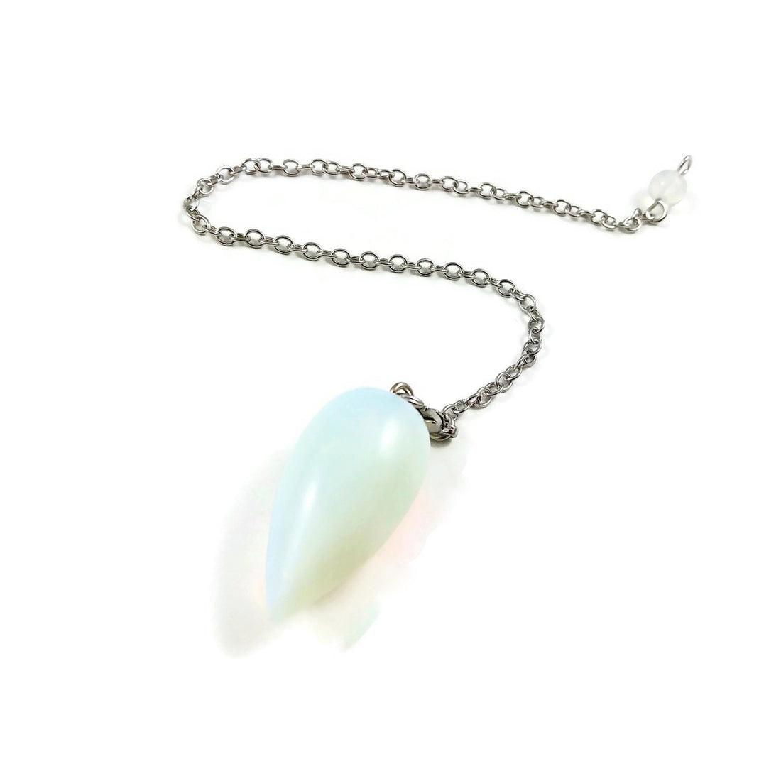 Opalite dowsing pendulum, Drop pendant divination pendulum, Reiki healing stone