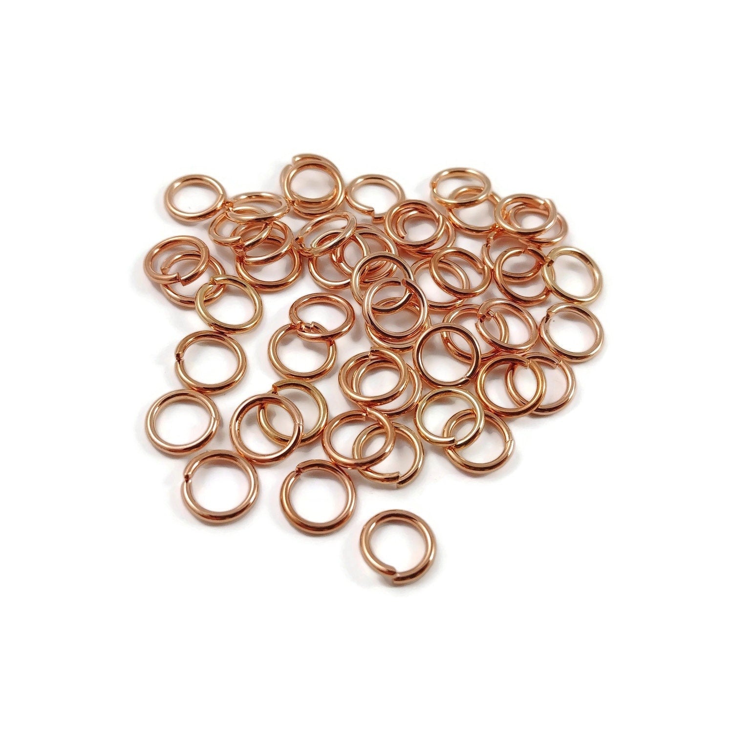 Rose gold stainless steel jump rings 7mm or 8mm - Jewelry findings